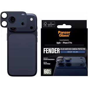 PanzerGlass FENDER iPhone 17 Pro Aluminum Camera Protector - Case Friendly - Deep Blue