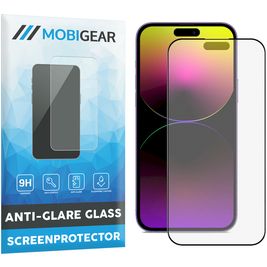 Mobigear Premium iPhone 14 Pro Max Glazen Screenprotector Anti-Glare - Case Friendly - Zwart