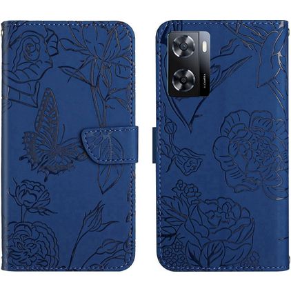 Mobigear Butterfly Realme Narzo 50 5G Hoesje Bookcase Portemonnee - Blauw