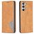 Mobigear Rhombus Slim Samsung Galaxy S24 Hoesje Bookcase - Cognac