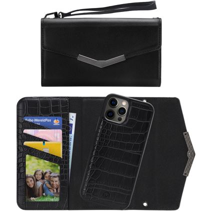 Mobilize Elegant Magnet iPhone 12 Pro Max Hoesje Uitneembare 2in1 Clutch - Black Croco