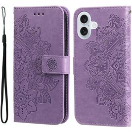 Mobigear Flowers iPhone 17 Hoesje Bookcase Portemonnee - Paars