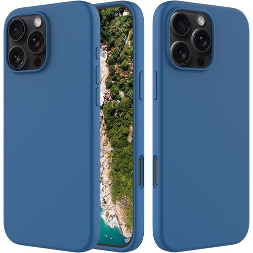 Mobigear Rubber Touch iPhone 16 Pro Max Siliconen Hoesje Backcover - Blauw