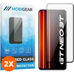 Mobigear Premium Realme GT Neo 3T Glazen Screenprotector - Case Friendly - Zwart (2-Pack)