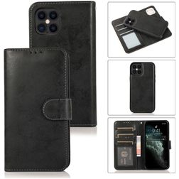 Mobigear Wallet iPhone 12 Hoesje Uitneembare 2in1 Bookcase Portemonnee - Zwart