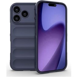 Mobigear Bumpy iPhone 18 Pro Hoesje Flexibel TPU Backcover - Donkerblauw