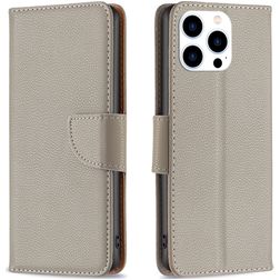 Mobigear Excellent iPhone 16 Pro Max Hoesje Bookcase Portemonnee - Grijs