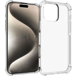 Mobigear Cushion Doorzichtig iPhone 16 Pro Max Hoesje Flexibel TPU Backcover - Transparant
