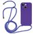 Mobigear Lanyard iPhone 14 Siliconen Hoesje met koord - Paars