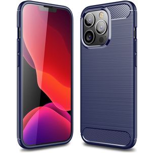 Mobigear Brushed Slim iPhone 14 Pro Hoesje Flexibel TPU Backcover - Blauw