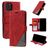 Mobigear Rhombus iPhone 12 Hoesje Bookcase Portemonnee - Rood