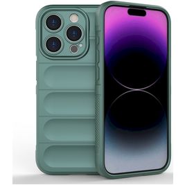 Mobigear Bumpy iPhone 15 Pro Hoesje Flexibel TPU Backcover - Groen