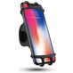 Mobigear Silicone Telefoonhouder Fiets Fietsstuur Bevestiging Klem Universeel (max 15 cm x 8 cm) - Zwart
