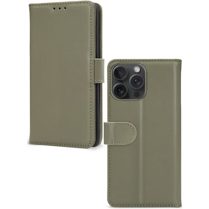 Mobilize Premium Gelly Wallet iPhone 15 Pro Max Hoesje Bookcase Portemonnee - Groen