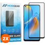 Mobigear Premium OPPO A74 4G Glazen Screenprotector - Case Friendly - Zwart (2-Pack)