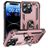 Mobigear Armor Ring iPhone 15 Pro Max Hoesje Hardcase Backcover Shockproof met Ringhouder - Roségoud