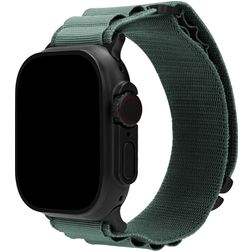 Mobilize Alpine Nylon Apple Watch Bandje Gespsluiting - 49/46/45/44 mm - Groen