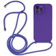 Mobigear Lanyard iPhone 15 Pro Siliconen Hoesje met koord - Paars