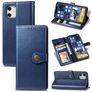 Mobigear Snap Button iPhone 12 Pro Hoesje Bookcase Portemonnee - Blauw