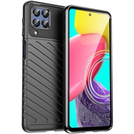 Mobigear Groove Samsung Galaxy M53 Hoesje Flexibel TPU Backcover - Zwart