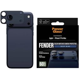 PanzerGlass FENDER iPhone 17 Pro Max Aluminum Camera Protector - Case Friendly - Deep Blue