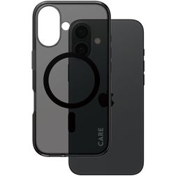 CARE by PanzerGlass Smokey iPhone 16 MagSafe Hoesje Hardcase Backcover - Transparant / Zwart