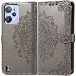 Mobigear Mandala Realme C31 Hoesje Bookcase Portemonnee - Grijs