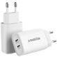 Mobilize Dual USB-C Oplader Power Delivery 45W - Wit