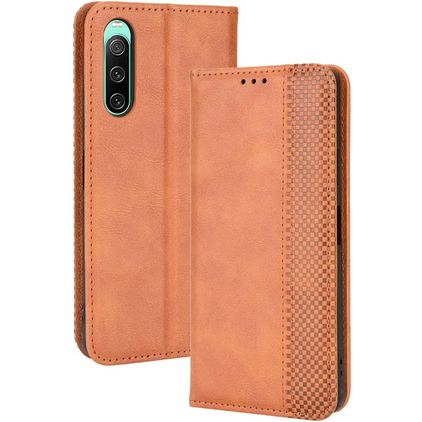 Mobigear Sensation Sony Xperia 10 IV Hoesje Bookcase Portemonnee - Bruin