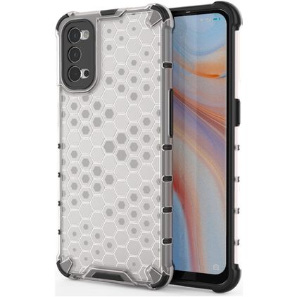Mobigear Honeycomb OPPO Reno 4 Hoesje Hardcase Backcover Shockproof - Wit