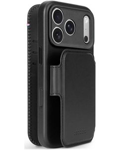 Decoded Detachable Wallet iPhone 18 Pro MagSafe Hoesje Echt Leer Uitneembare 2in1 Bookcase Portemonnee - Zwart