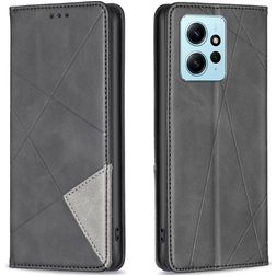 Mobigear Rhombus Slim Xiaomi Redmi Note 12 Hoesje Bookcase - Zwart