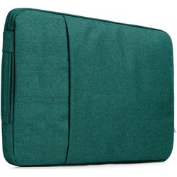 Mobigear Denim Zipper Laptop Sleeve 13 - 14 inch Laptop hoes - Groen