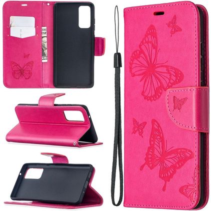 Mobigear Butterfly Samsung Galaxy S20 FE Hoesje Bookcase Portemonnee - Magenta