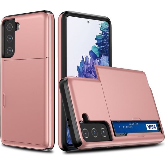 Mobigear Brushed Credit Card Slot Case Rose Gold Samsung Galaxy S21
