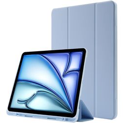 Mobigear Tri-Fold Gel iPad Air 11 Inch (2026) Hoes TPU,Kunstleer Bookcase + Stylus Houder - Blauw
