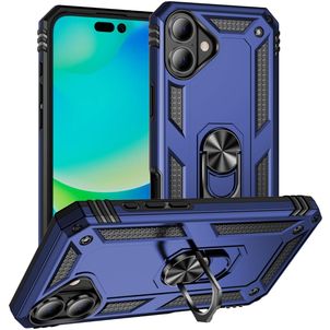 Mobigear Armor Ring iPhone 17 Hoesje Hardcase Backcover Shockproof met Ringhouder - Blauw
