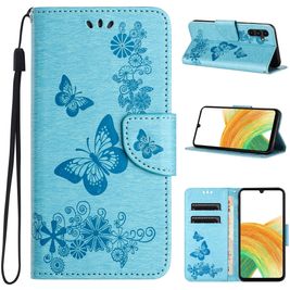 Mobigear Butterfly Samsung Galaxy A35 Hoesje Bookcase Portemonnee - Blauw