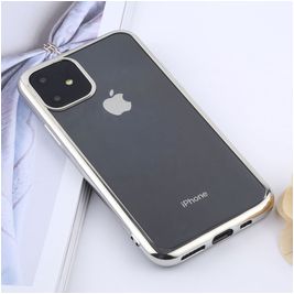 Mobigear Royal iPhone 11 Hoesje Flexibel TPU Backcover - Transparant / Zilver Mobigear Royal iPhone 11 Hoesje Flexibel TPU Backcover - Transparant / Zilver