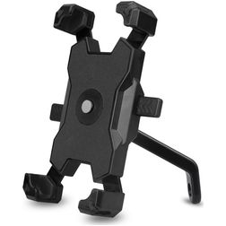 Mobigear PushHold Telefoonhouder motor Achteruitkijkspiegel Klem Universeel - Zwart
