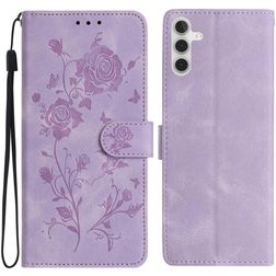 Mobigear Flowers Samsung Galaxy A17 Hoesje Bookcase Portemonnee - Paars