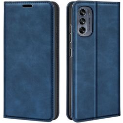 Mobigear Retro Slim Motorola Moto G62 Hoesje Bookcase Portemonnee - Blauw
