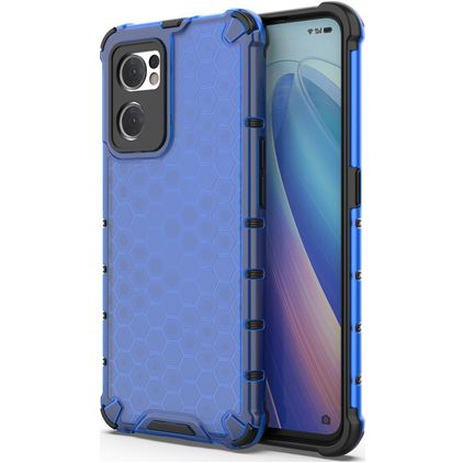 Mobigear Honeycomb OPPO Find X5 Lite Hoesje Hardcase Backcover Shockproof - Blauw