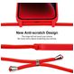 Mobigear Lanyard iPhone 15 Siliconen Hoesje met koord - Rood