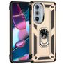 Mobigear Armor Ring Motorola Edge 30 Pro Hoesje Hardcase Backcover Shockproof met Ringhouder - Goud