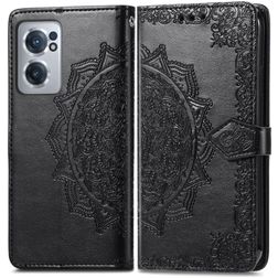 Mobigear Mandala OnePlus Nord CE 2 Hoesje Bookcase Portemonnee - Zwart