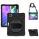 Mobigear SureGrip XGuard iPad Pro 12.9 Inch (2018) Hoes Hard Kunststof,Siliconen Backcover + Stylus Houder + Schouderband + Standaard - Zwart