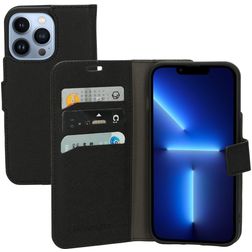 Mobiparts Saffiano Wallet iPhone 13 Pro Hoesje Bookcase Portemonnee - Zwart