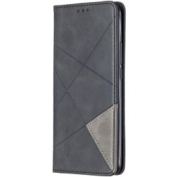 Mobigear Rhombus Slim Xiaomi Redmi 9 Hoesje Bookcase - Zwart