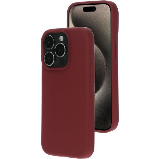 Mobiparts iPhone 15 Pro Siliconen Hoesje Backcover - Plum Red